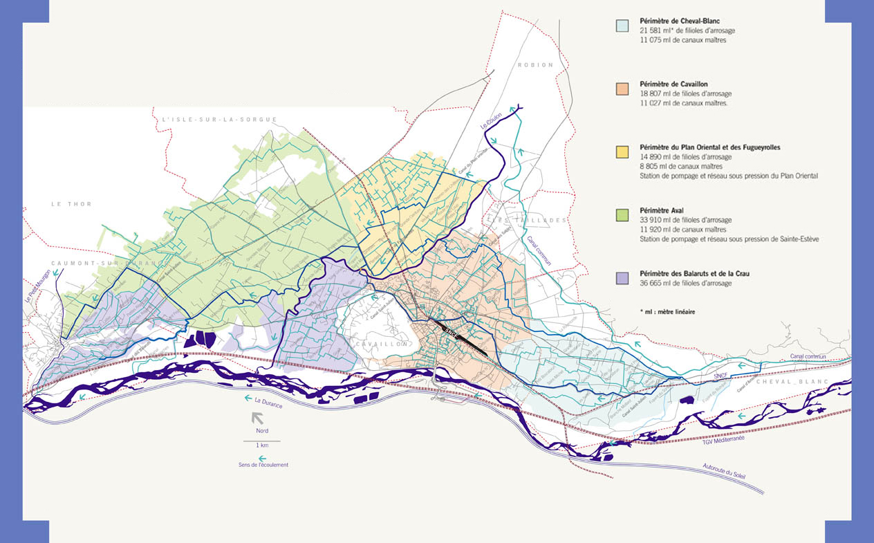 plan réseau d'irrigation Canal Saint Julien